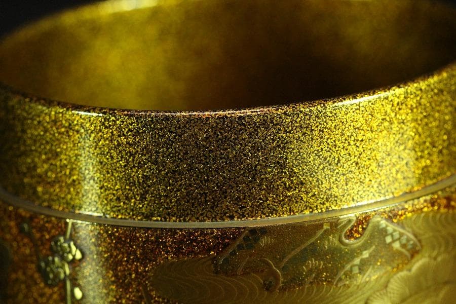 茶道具 輪島塗 初音蒔絵 棗 共箱 美品(K-YC573)