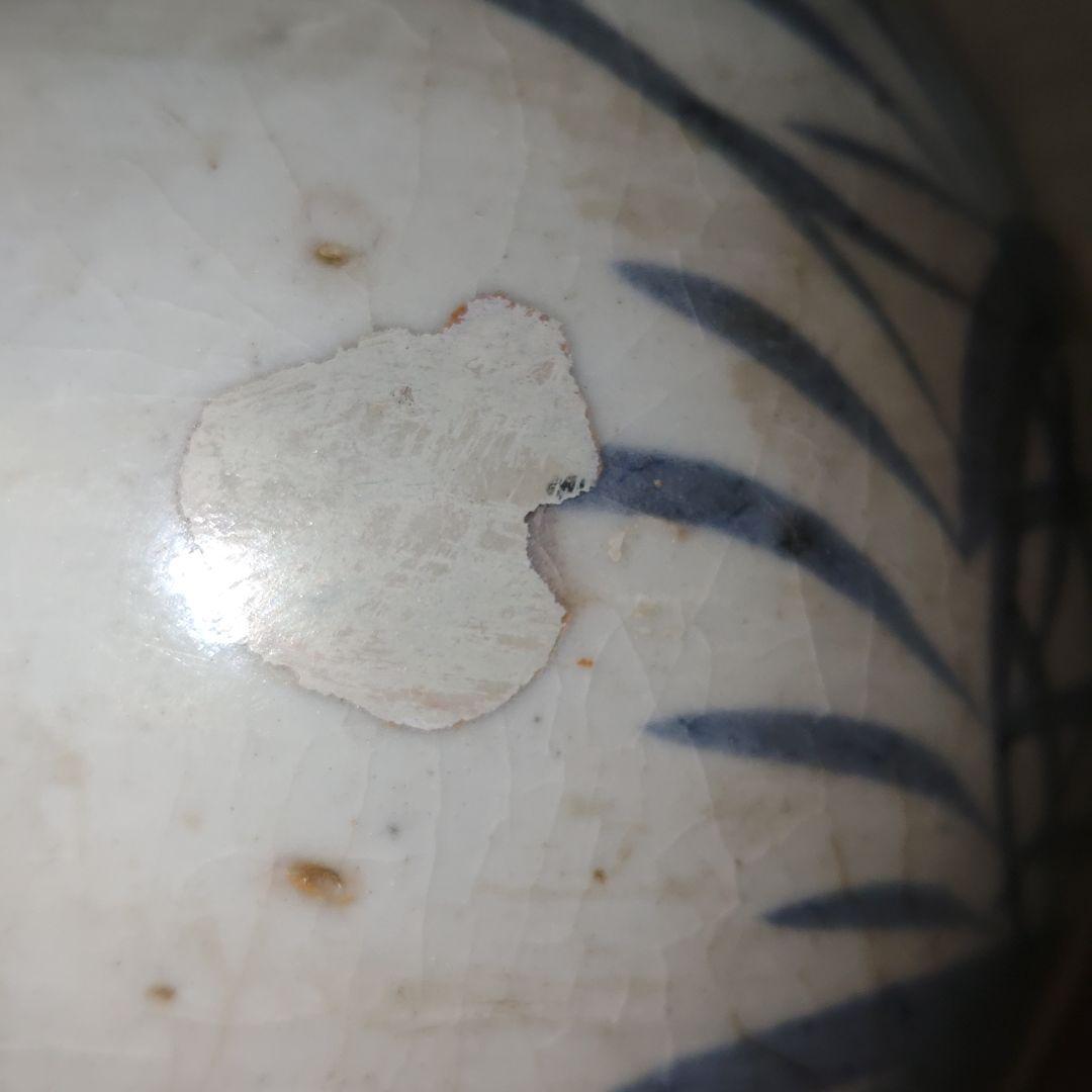 古伊万里　江戸時代　パイナップル文染付鶴首徳利