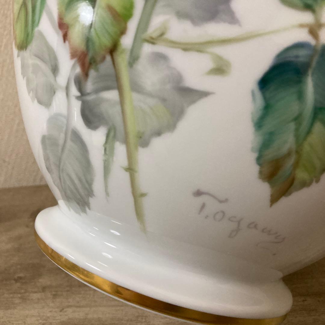 オールドノリタケ　上絵花瓶　ハンドペイント　名古屋絵付け　〈検プレミアノリタケ