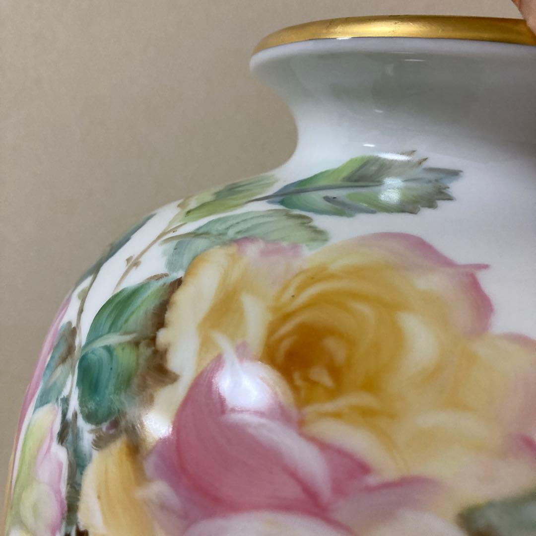 オールドノリタケ　上絵花瓶　ハンドペイント　名古屋絵付け　〈検プレミアノリタケ