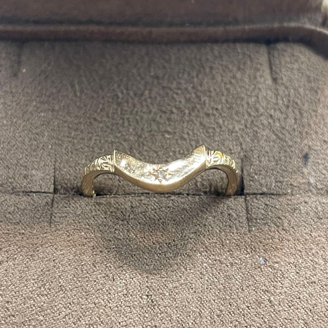 agete K10 ダイヤモンド Vリング 13号