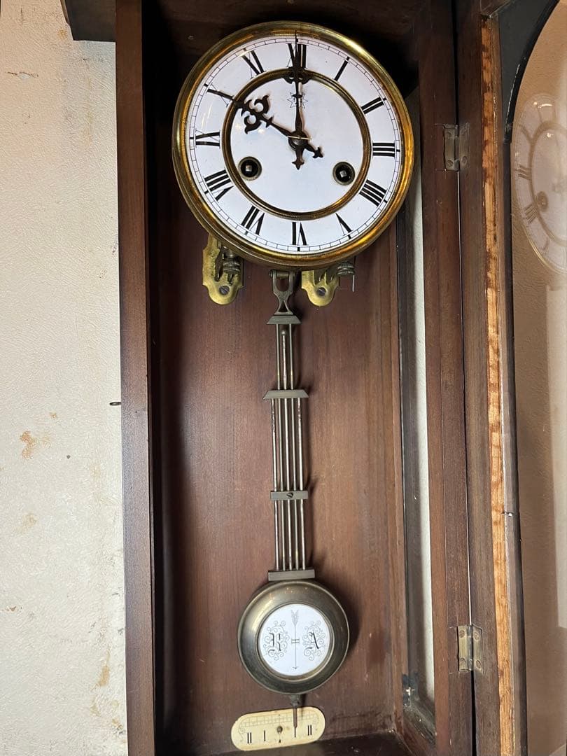 ユンハンス　黒柿　柱時計　古時計　振り子　ゼンマイ　ボンボン　レトロ　精工舎