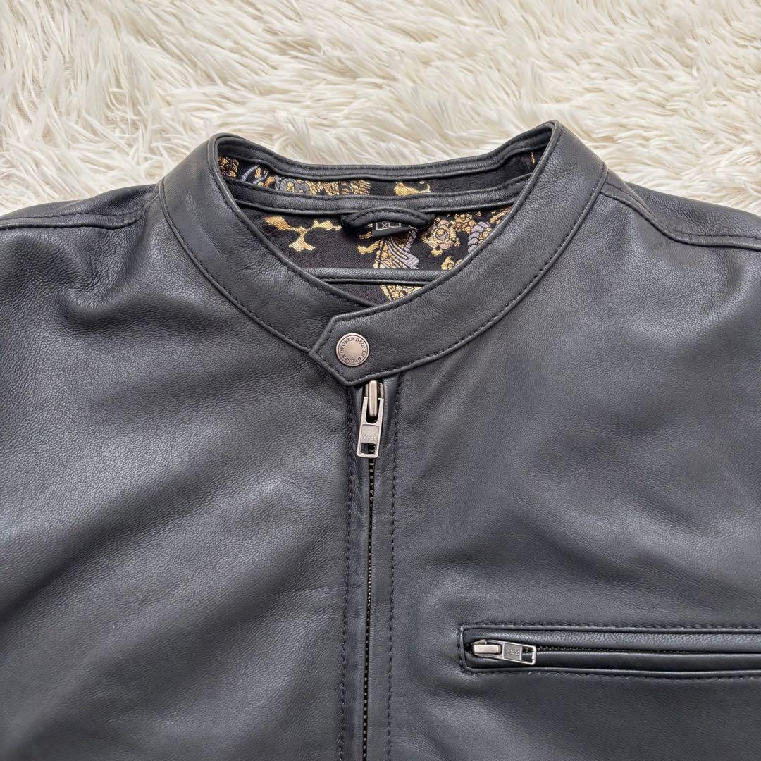 【未使用品】DEGNER デグナー金襴 レザージャケット「雲龍」XL ブラック