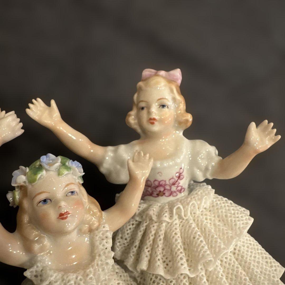 超希少ドイツマイセンドレスデン　ジッツェンドルフお花畑で遊ぶ少女