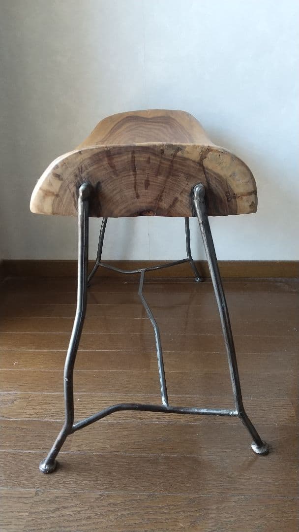 ナチュラルウッドスツール 天然木アイアン スツール ベンチ 椅子 チェア 飾り台