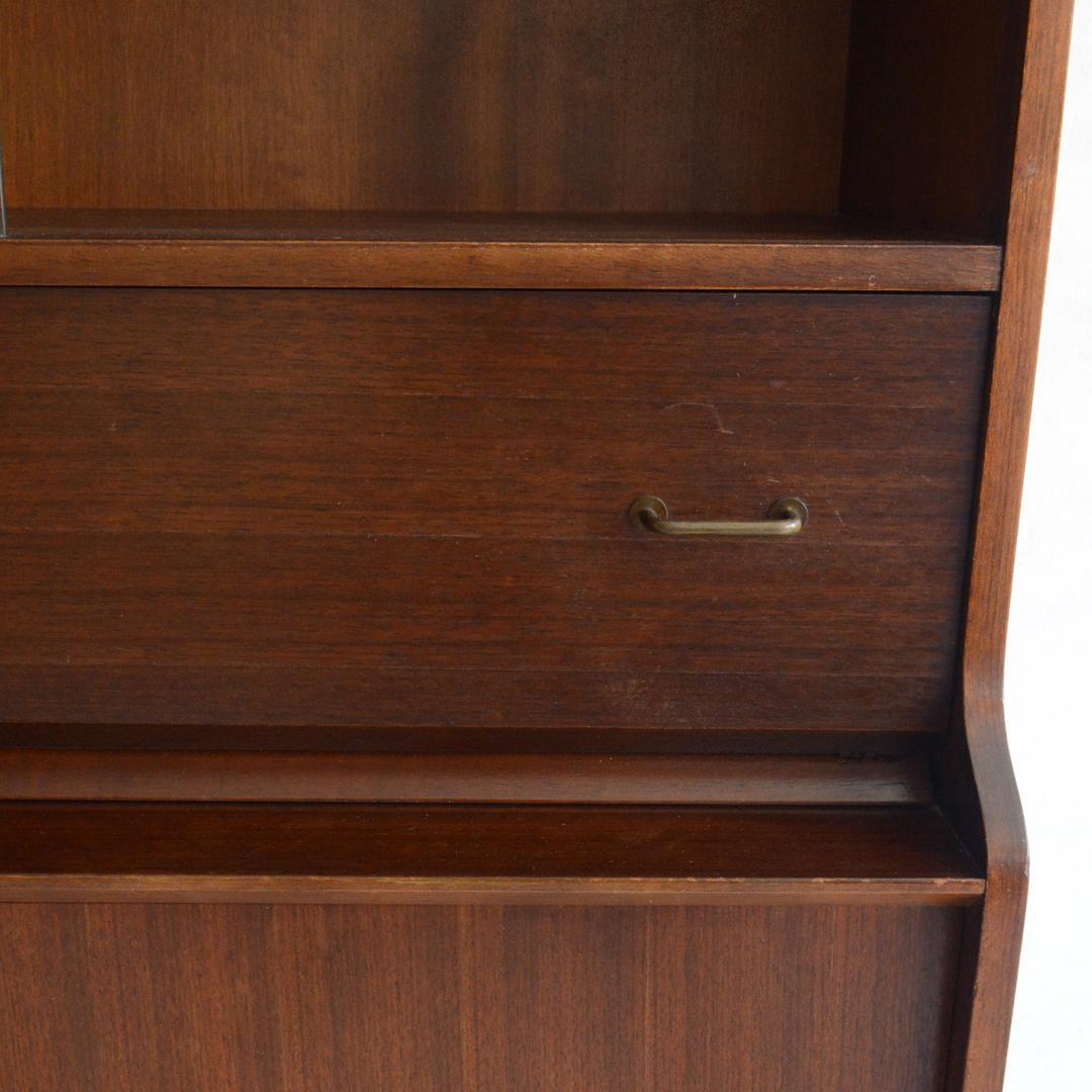 イギリス ヴィンテージ Beautility ガラスキャビネット ビューロー付