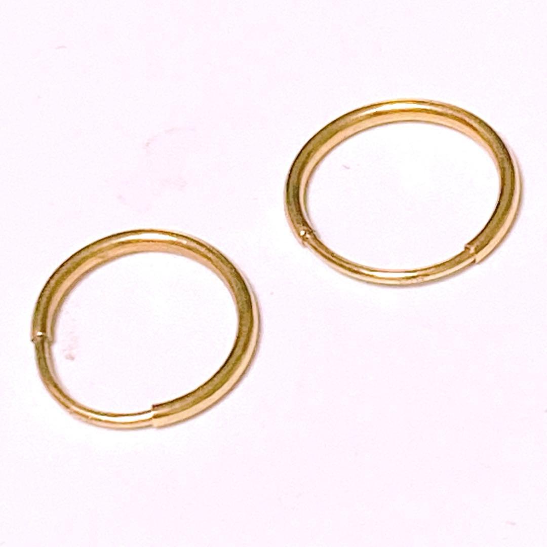 18k フープピアス 1cm ペア