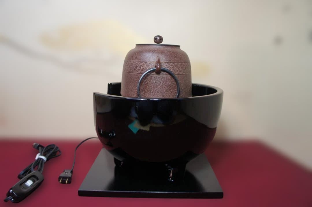 ☆ 創巧野々田 真塗風 炉(紅鉢型)400w電熱器 在銘 棗釜他フルセット送料込