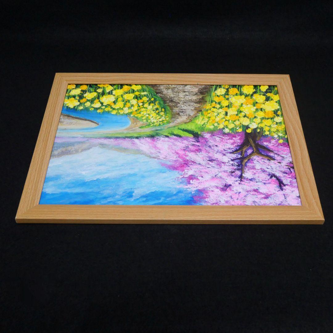 油絵 油彩 油彩画 絵画 絵【早春の桜】