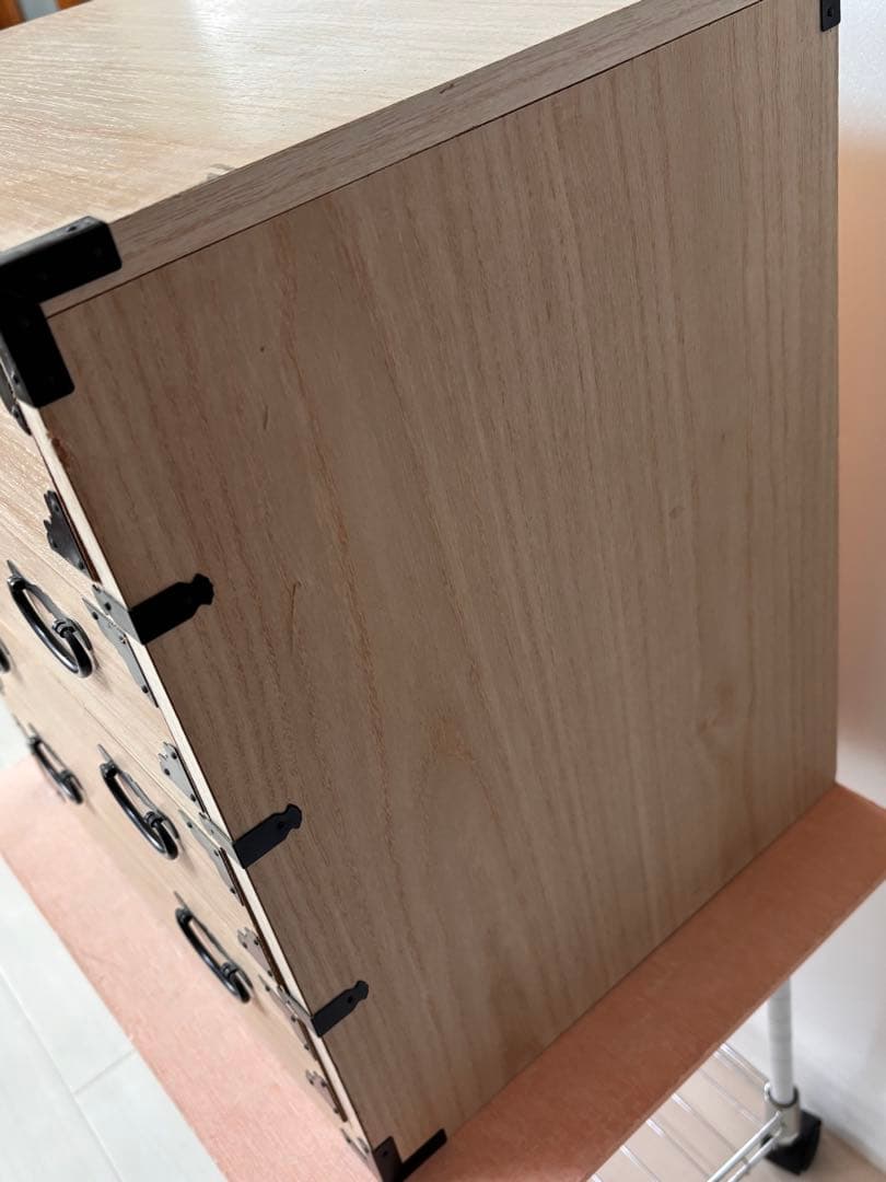 SALE❣️未使用ビンテージ！時代物！木製引き出し式箪笥 隠し引き出し 鍵付き