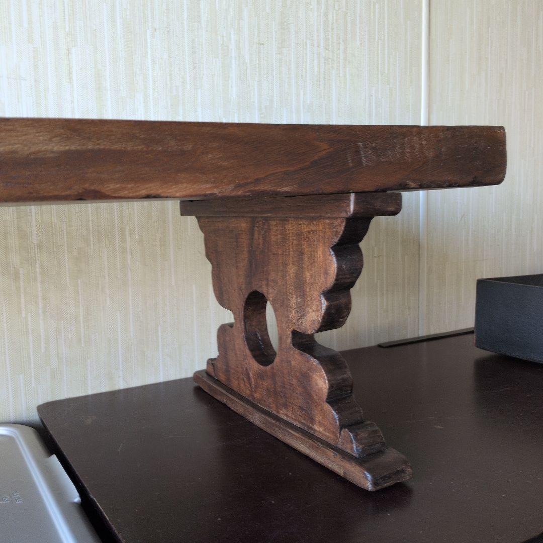 ブロカント古道具アンティーク重厚な経机 天板厚　5センチ　ローテーブル