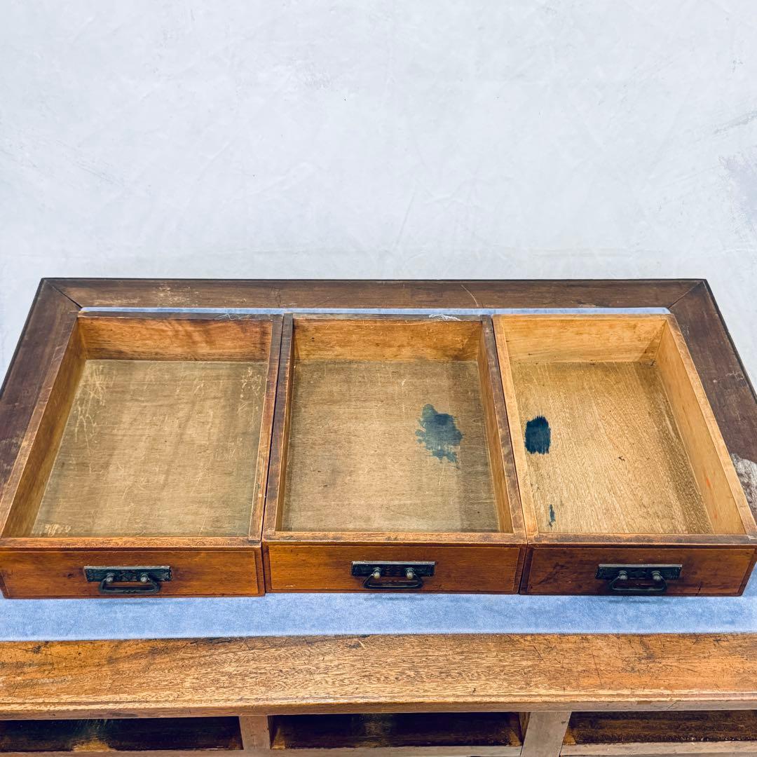 アンティーク 裁縫デスク 引き出し付き フェルト天板 大正レトロ 昭和レトロ