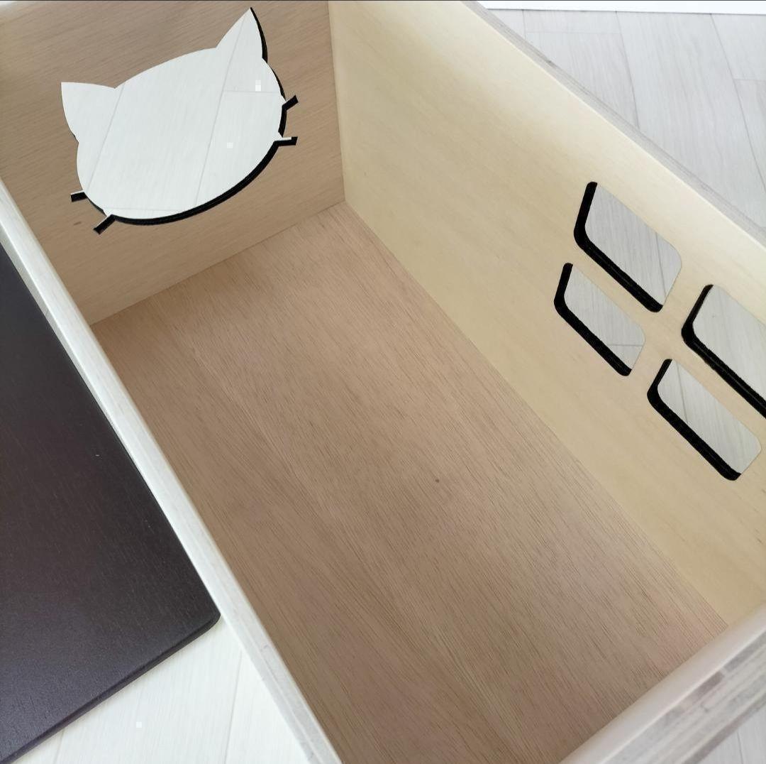 31《キャットハウス》ハンドメイド 猫 小屋 木箱 りんご箱 ペットハウス