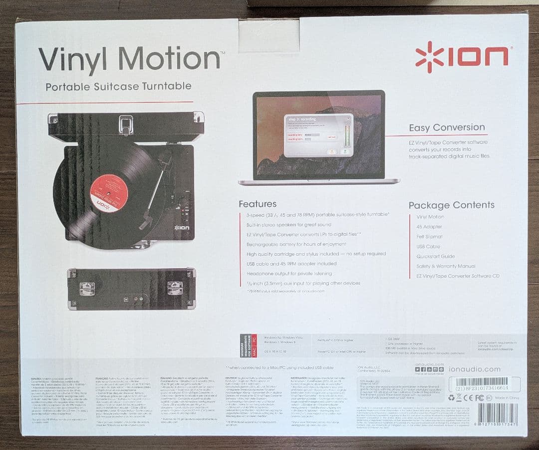 【新品未開封】ION Audioレコードプレーヤー Vinyl Motion