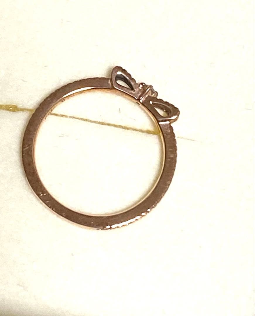 NOJESS ピンクゴールド ピンキーリング ダイヤモンド リボン K10