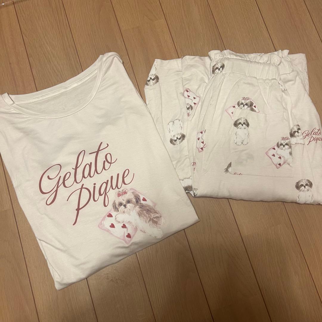 新品　ジェラートピケ　シーズー　犬　セットアップ　パジャマ　ルームウェア　ピンク