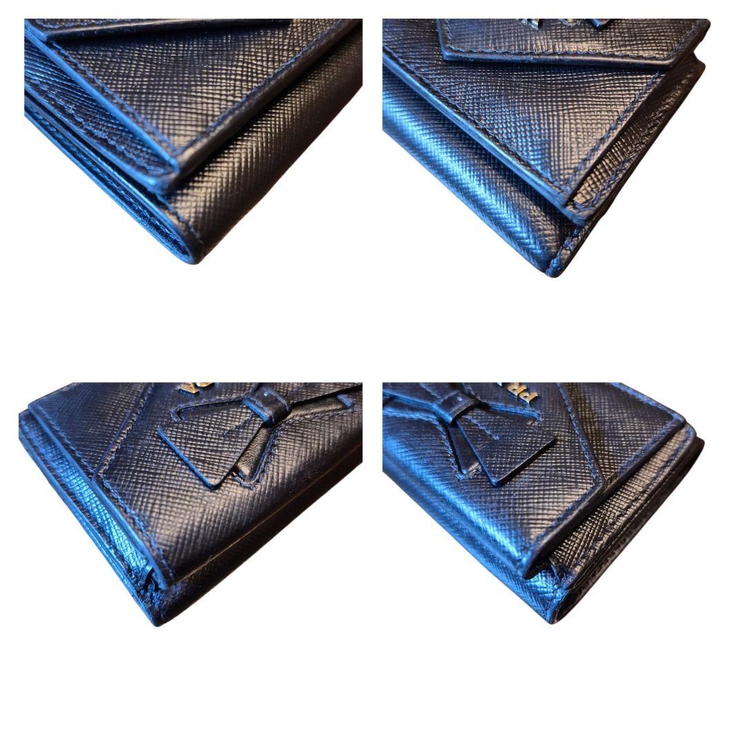 ＰＲＡＤＡ　プラダ　サフィアーノ　三つ折り財布　ミニレターリボン