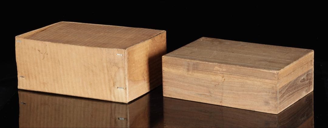 初代 野川陽山 時代能面 木彫 翁 姥 一対 箱付 在銘 小尉面 古美術 骨董品