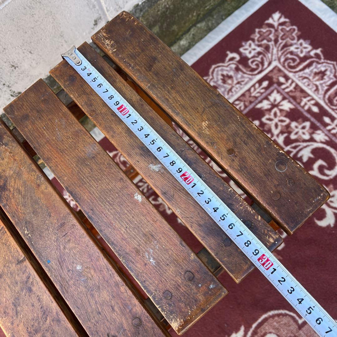 アンティーク 古家具◾️木製無垢材 スクエア型 スツール サイドテーブル 飾り台