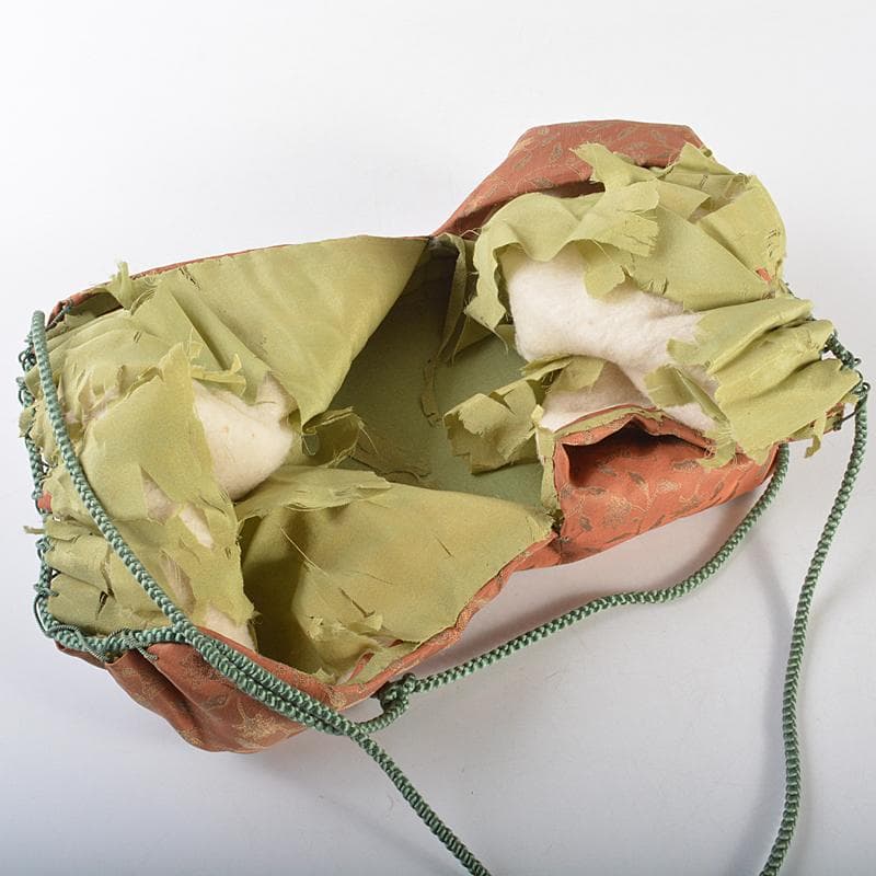 クローバー　利休茶箱赤絵竹花文茶碗棗など八点　一式　仕覆付　M　R7184