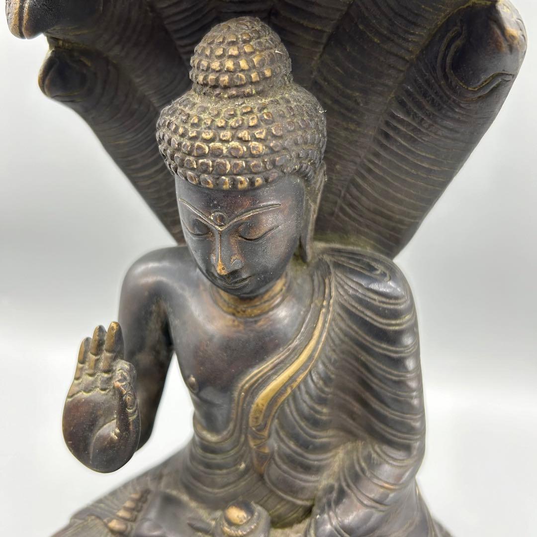 【仏陀　ナーガ　ブロンズ　銅像】仏教美術　仏像釈迦　カンボジア　アンコールワット