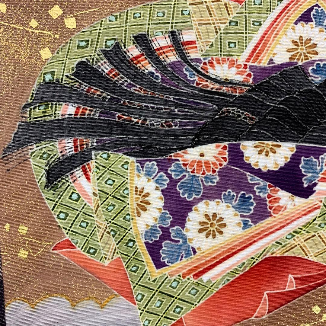 掛軸 田中鈴夫 友禅織 琵琶姫 共箱 染め物 伝統工芸