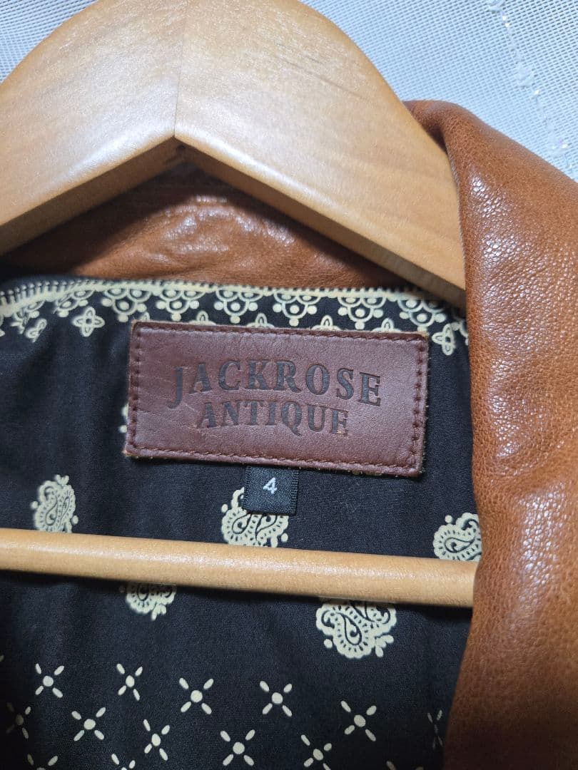 け　ジャックローズ　山羊革　茶色　シングルライダース