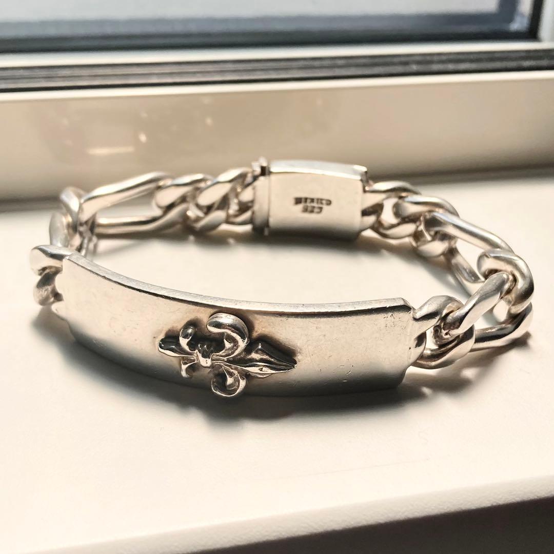 80.74g MEXICO 百合 フィガロ シルバー925 IDブレスレット