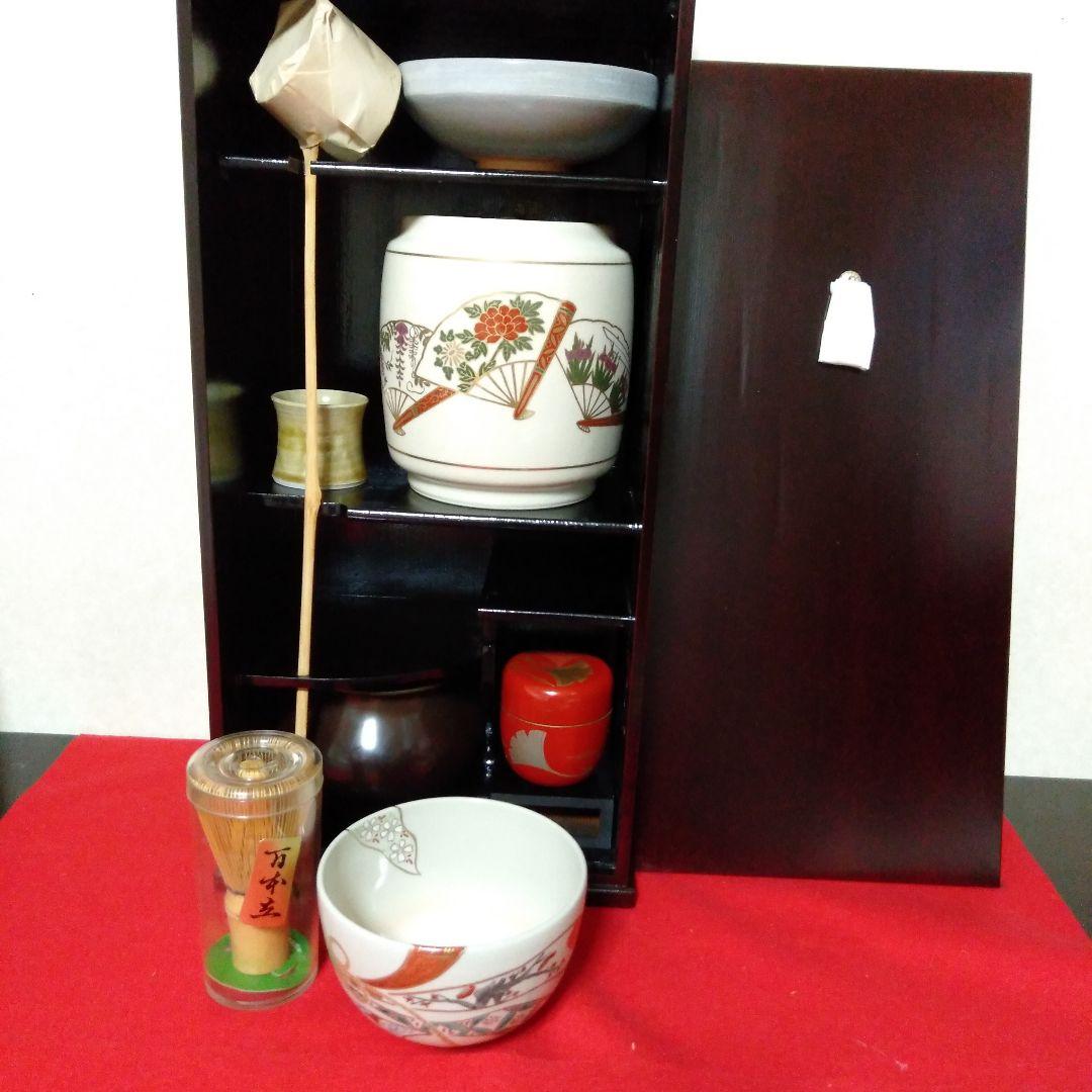 漆塗幅広　短冊茶箱　美品