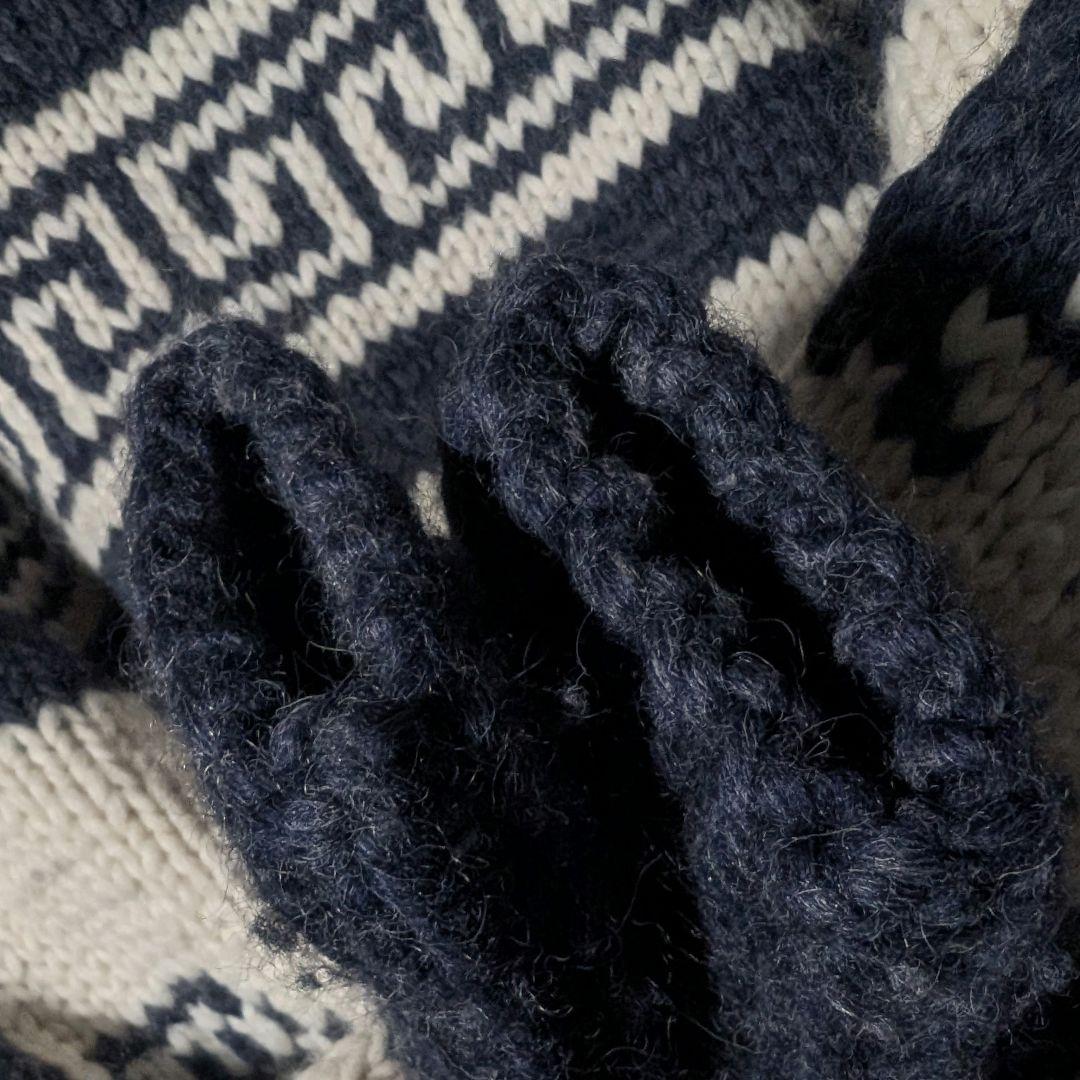 80s 90s　カナダ製　KANATA　イーグル柄　カウチンニット　ジップアップ