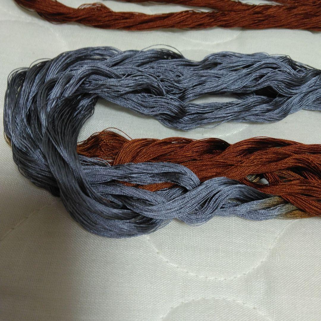 組紐製作用絹糸　変わり染め糸5個 ミニー