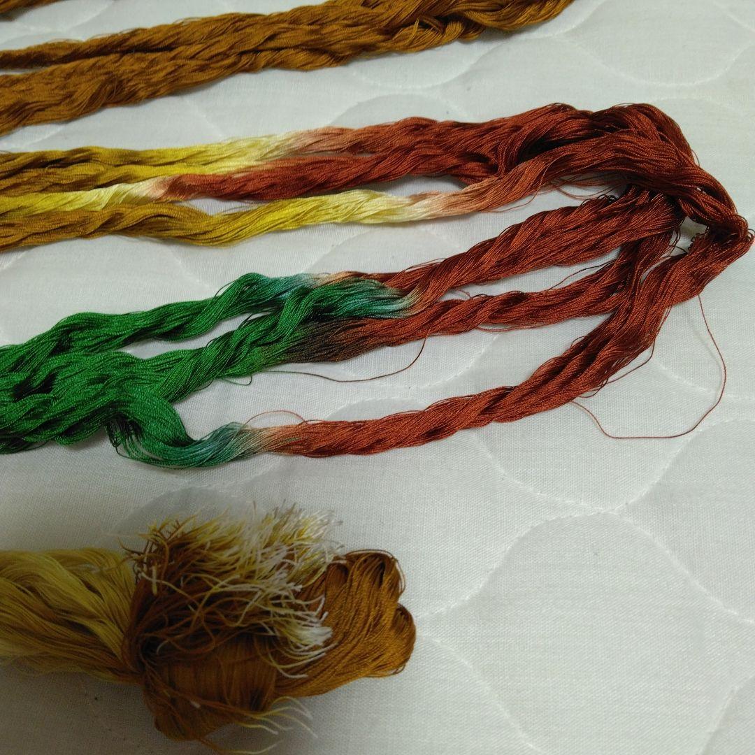 組紐製作用絹糸　変わり染め糸5個 ミニー