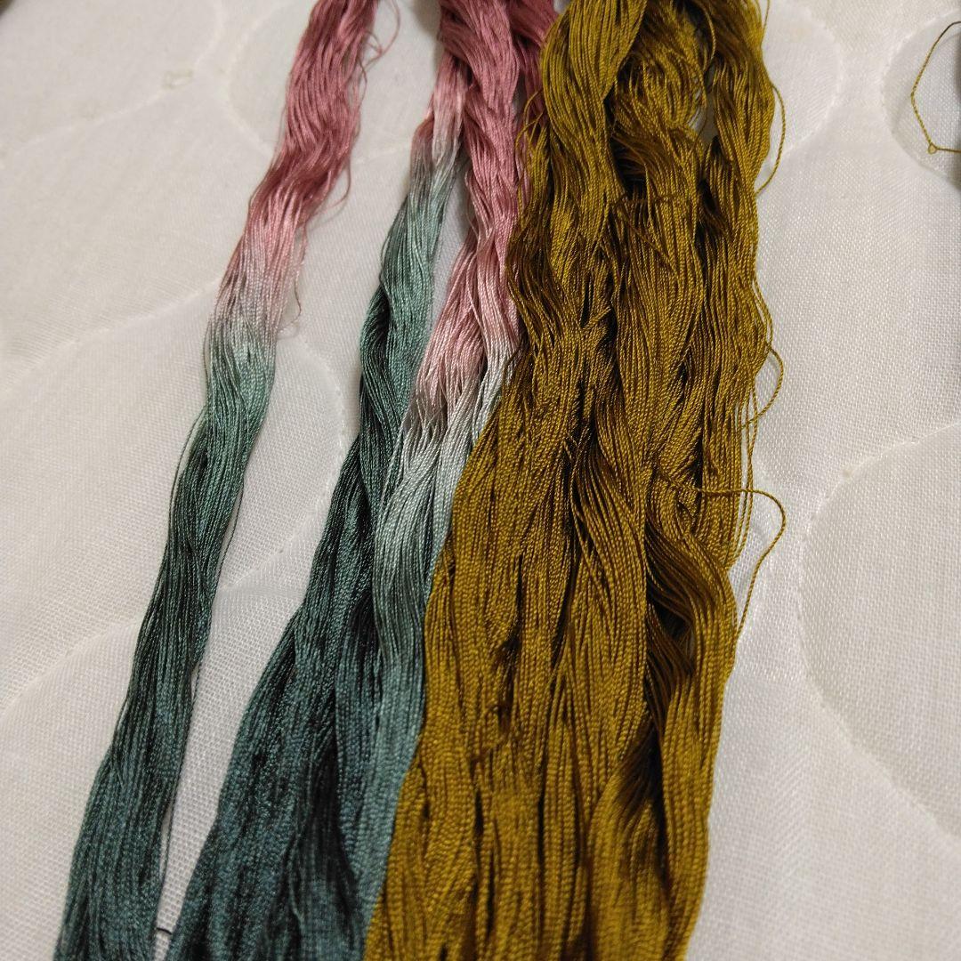 組紐製作用絹糸　変わり染め糸5個 ミニー