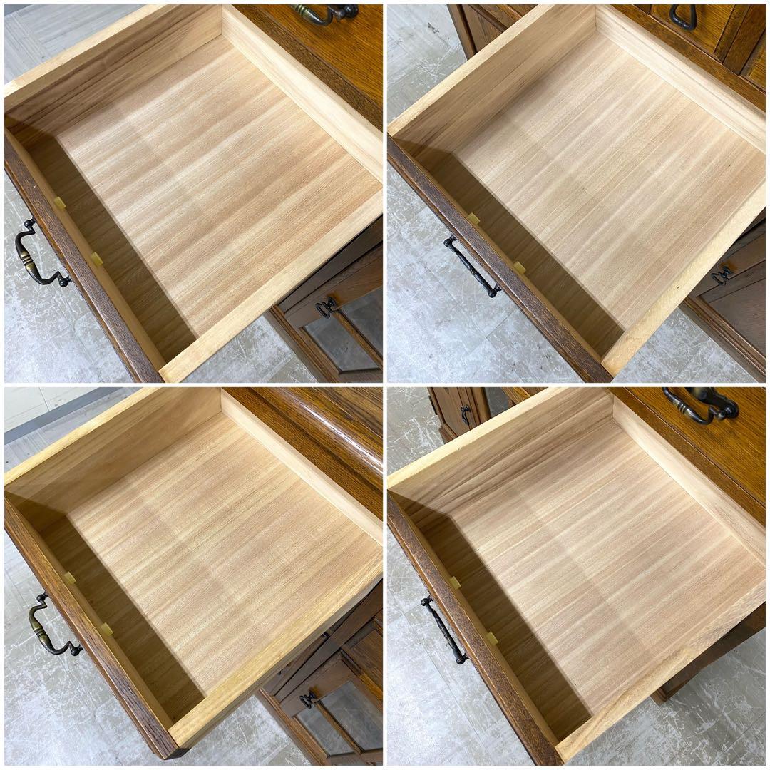 希少 葉山ガーデン 勇峰工芸 花柄サイドボード キャビネット フラワー ナラ材