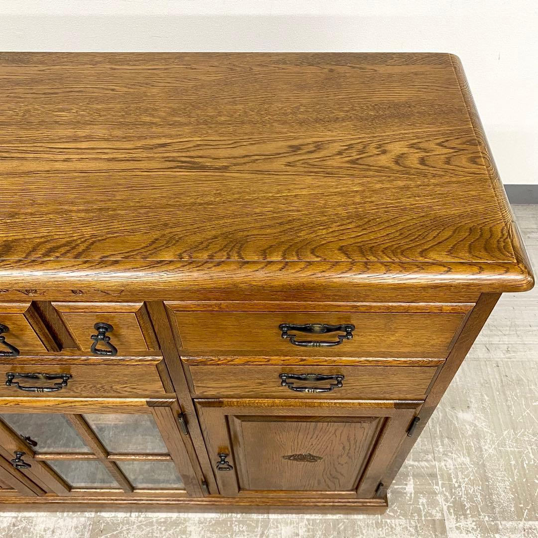 希少 葉山ガーデン 勇峰工芸 花柄サイドボード キャビネット フラワー ナラ材