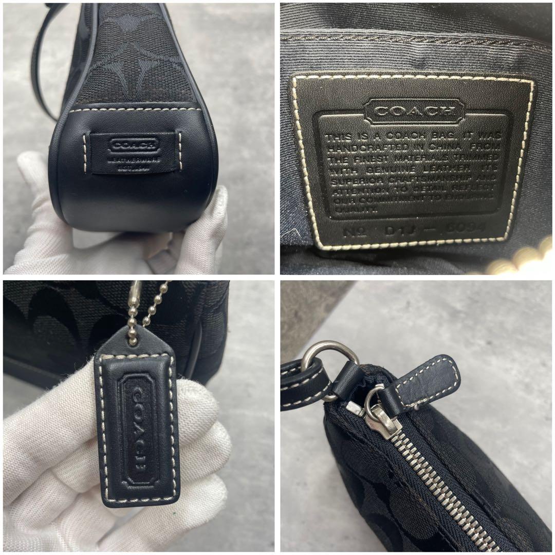 断*）様 美品✨Coach アクセサリーポーチ シグネチャー ブラック 6094