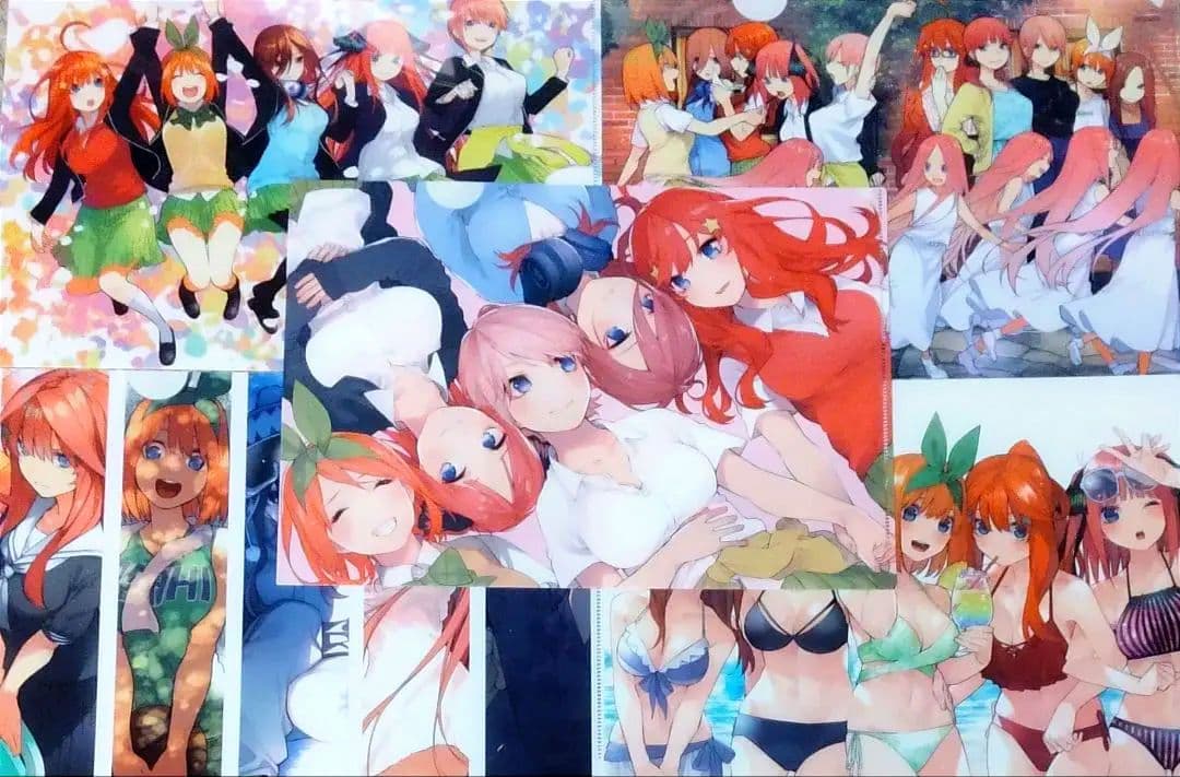 希少 五等分の花嫁 黒板アート 原作絵 A4 クリアファイル 当選品 5枚