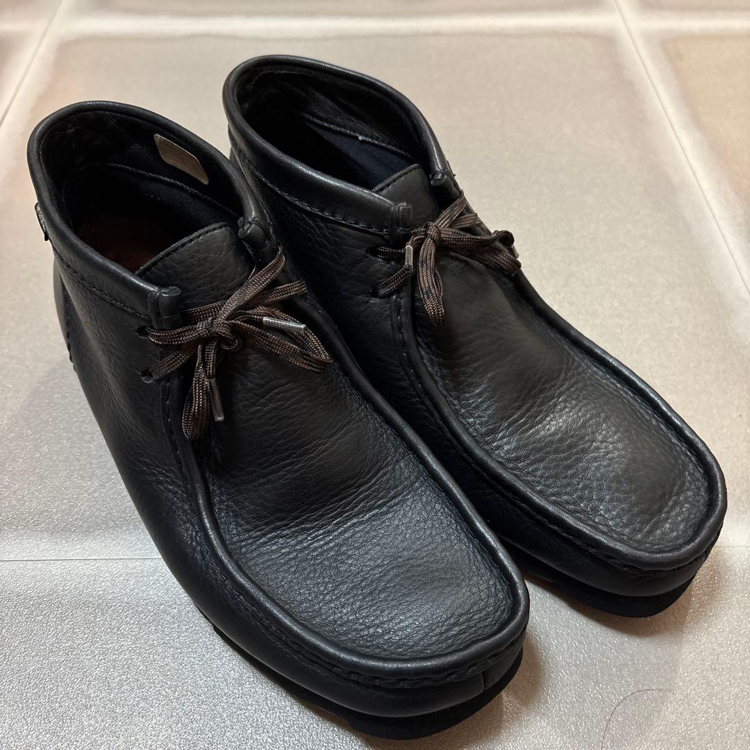 クラークス ワラビーブーツ ゴアテックス 26本革 ビブラム 黒