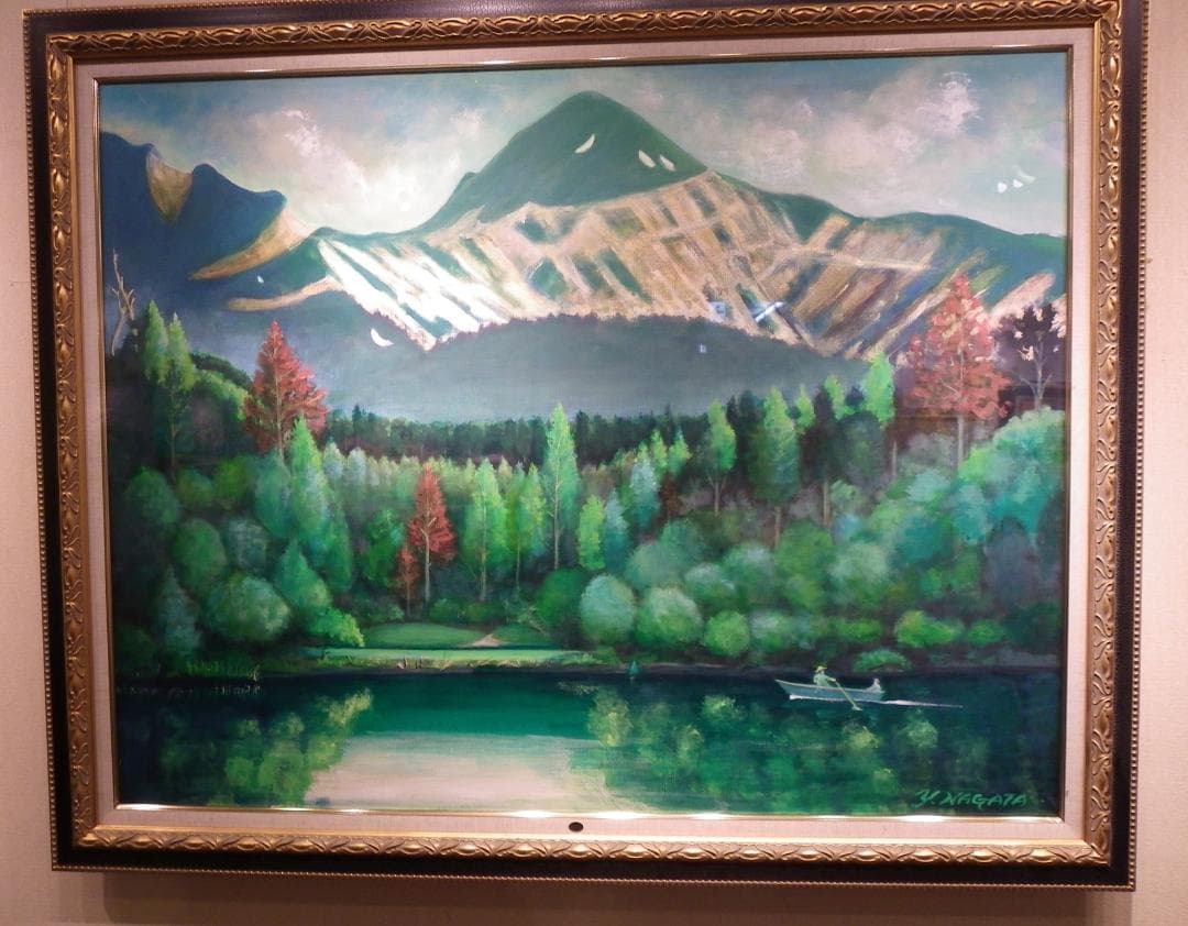 絵画　永田芳郎作　画題　裏磐梯　Ｆ５０号　アクリルキャンバス画