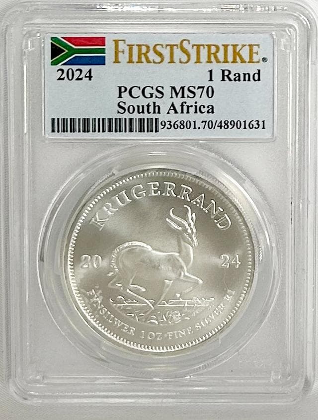 2024年 南アフリカ　クルーガーランド銀貨 PCGS MS70 1KR/１oz