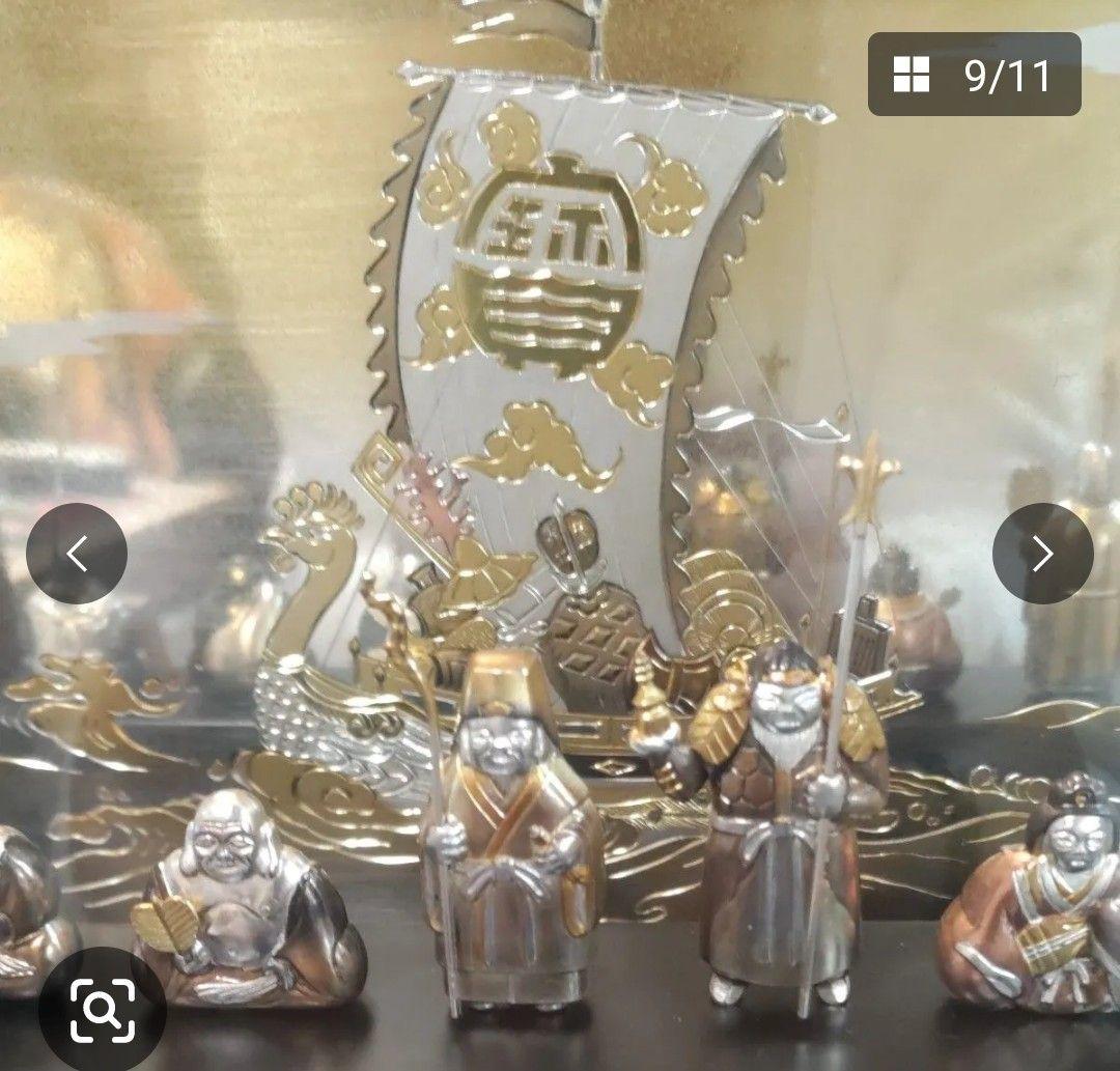 武比古　純銀 恵比寿 大黒 七福神 置物 オブジェ 縁起物