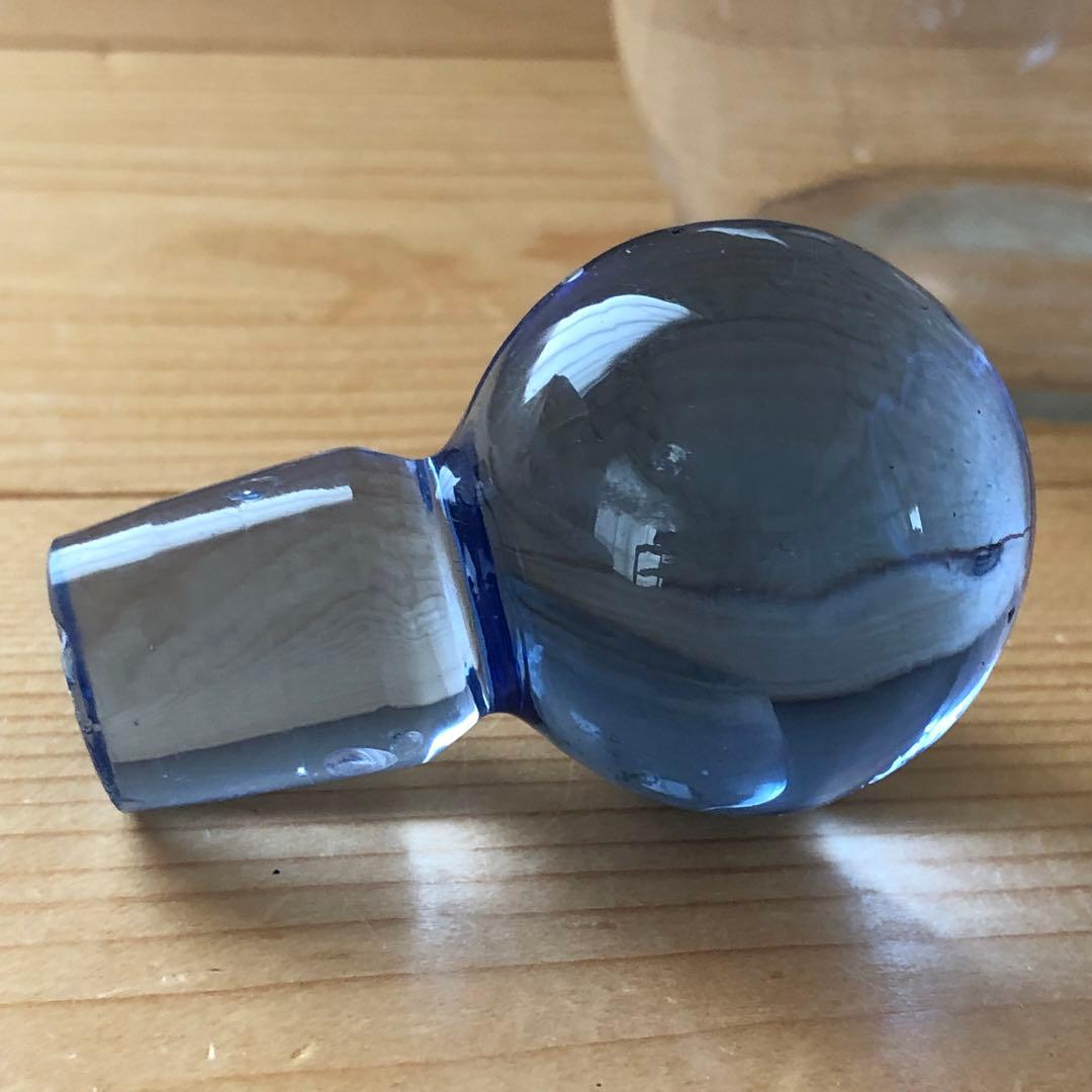 古いデカンタ　ガラス瓶　植物柄　フランス　アンティーク　デキャンタ　no.154