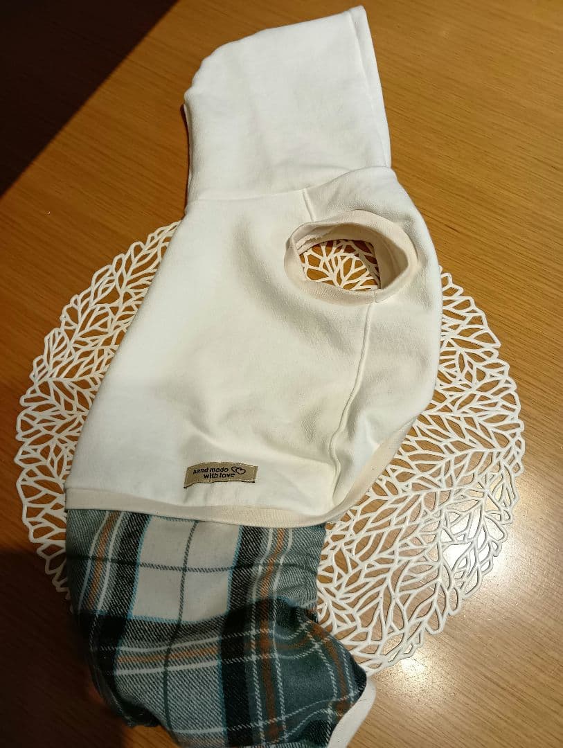 犬服　ハンドメイド　チェックロンパース