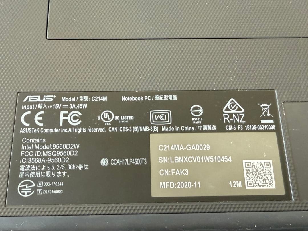 ASUS Chromebook C214MA GA0029 中古 おまけ付き
