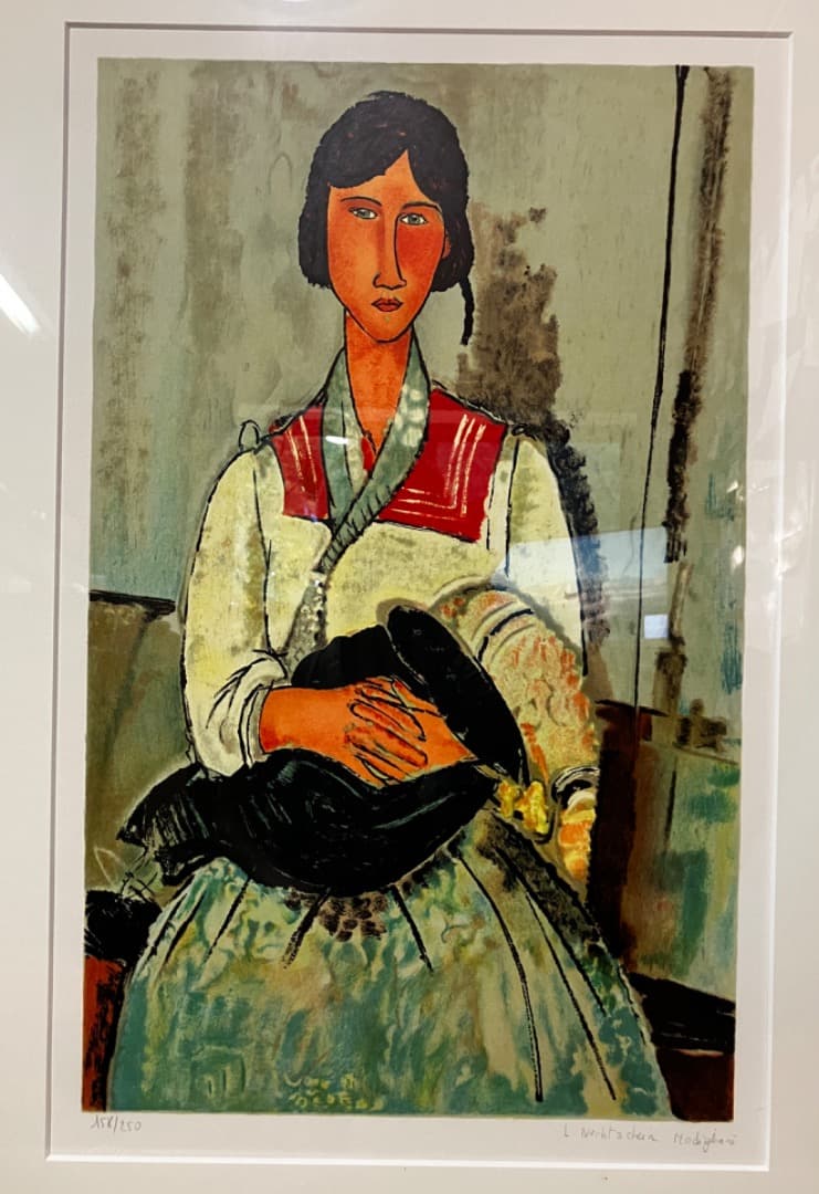 モディリアーニ『赤ん坊を抱くジプシー女』リトグラフ（石版画）