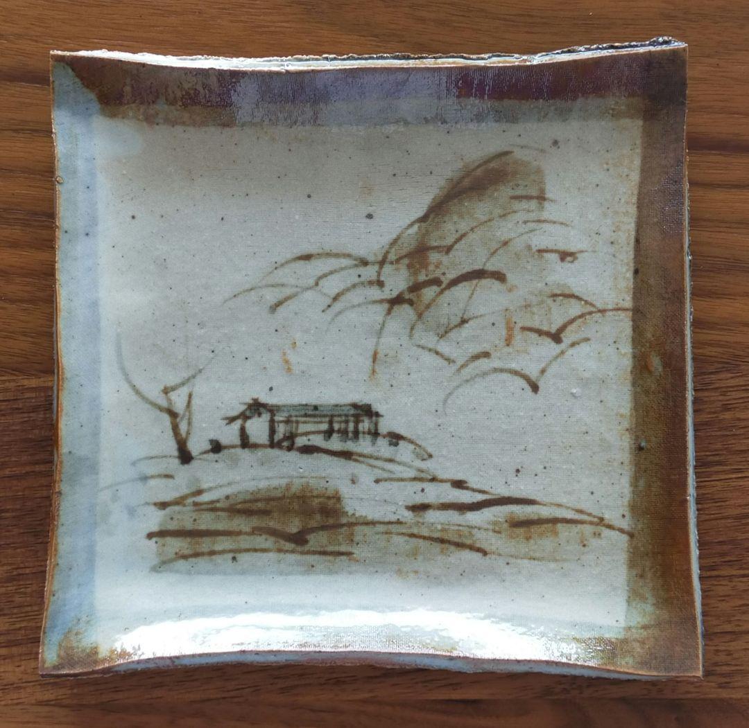 鄭寧 Zheng Ning　角皿　5枚　木箱入り