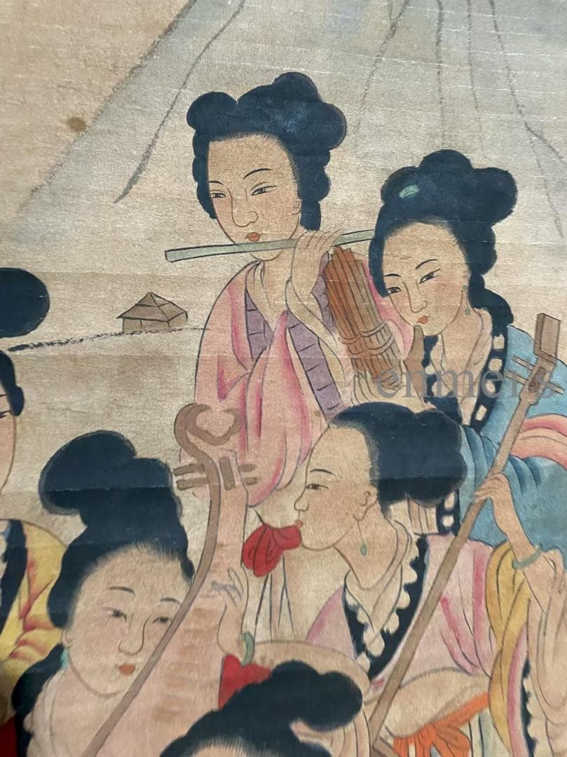 中国古美術 宋代 米芾 人物画 宣紙 書画 唐物 水墨画 掛け軸 女性群像 文房