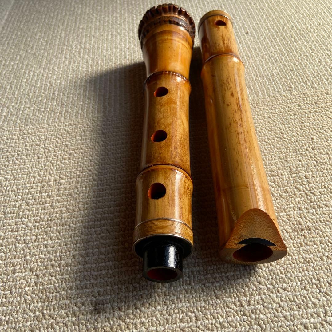 250⭐️尺八　一尺六寸管金唄口　精華銘四印
