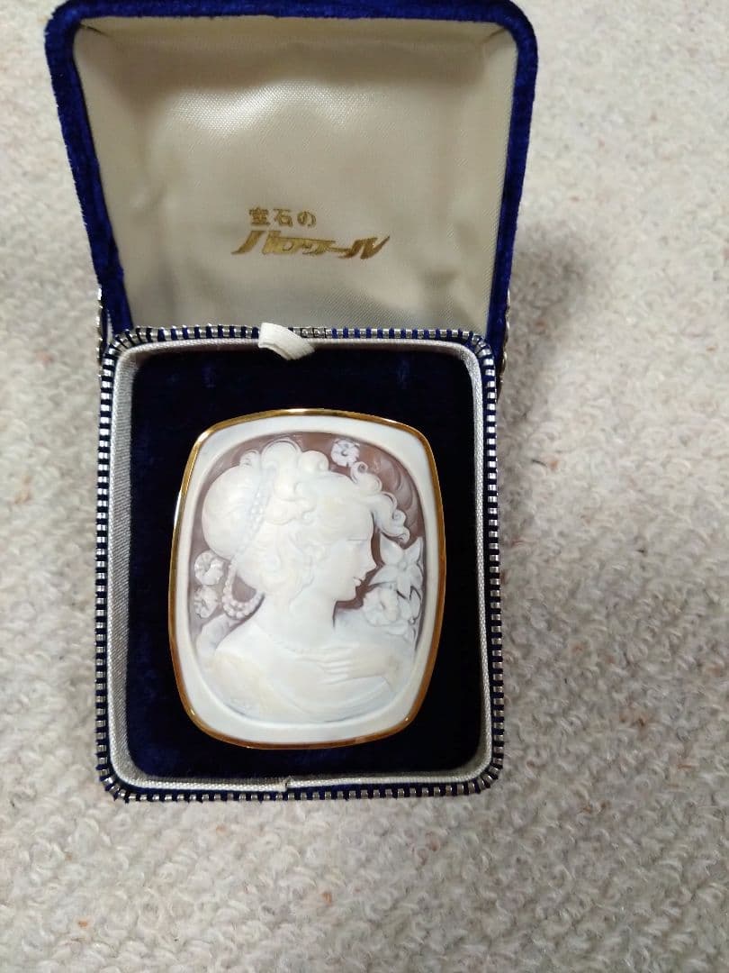 K18 カメオ　ブローチ　ペンダントトップ　CPE作