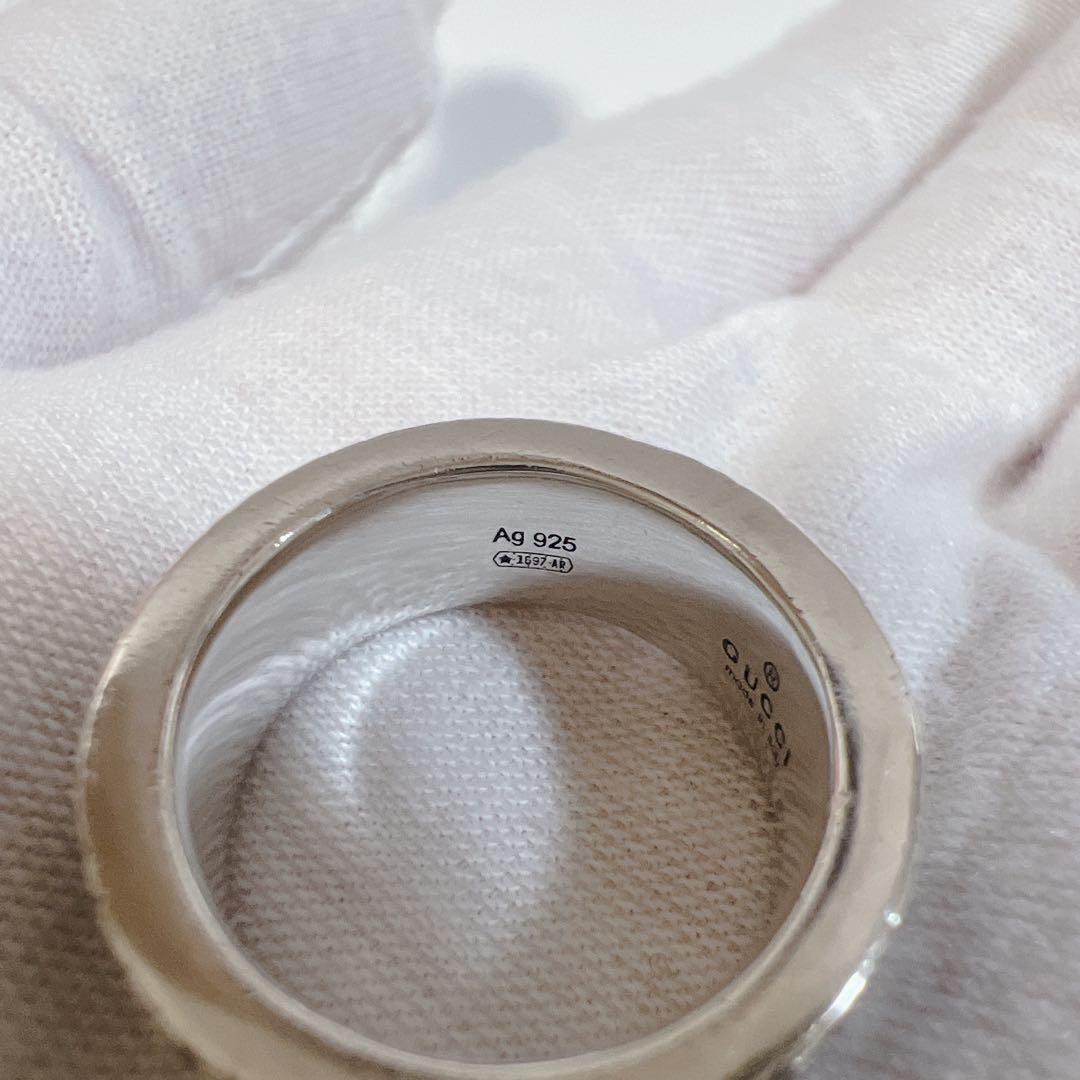 《極美品✨現行》グッチ リング 13号 マーモント ストライプ 925 指輪